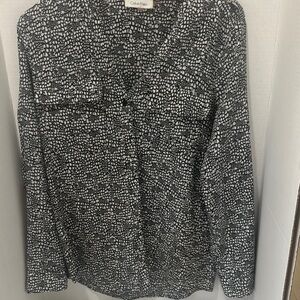 Calvin Klein Black and White Patterned Blouse
